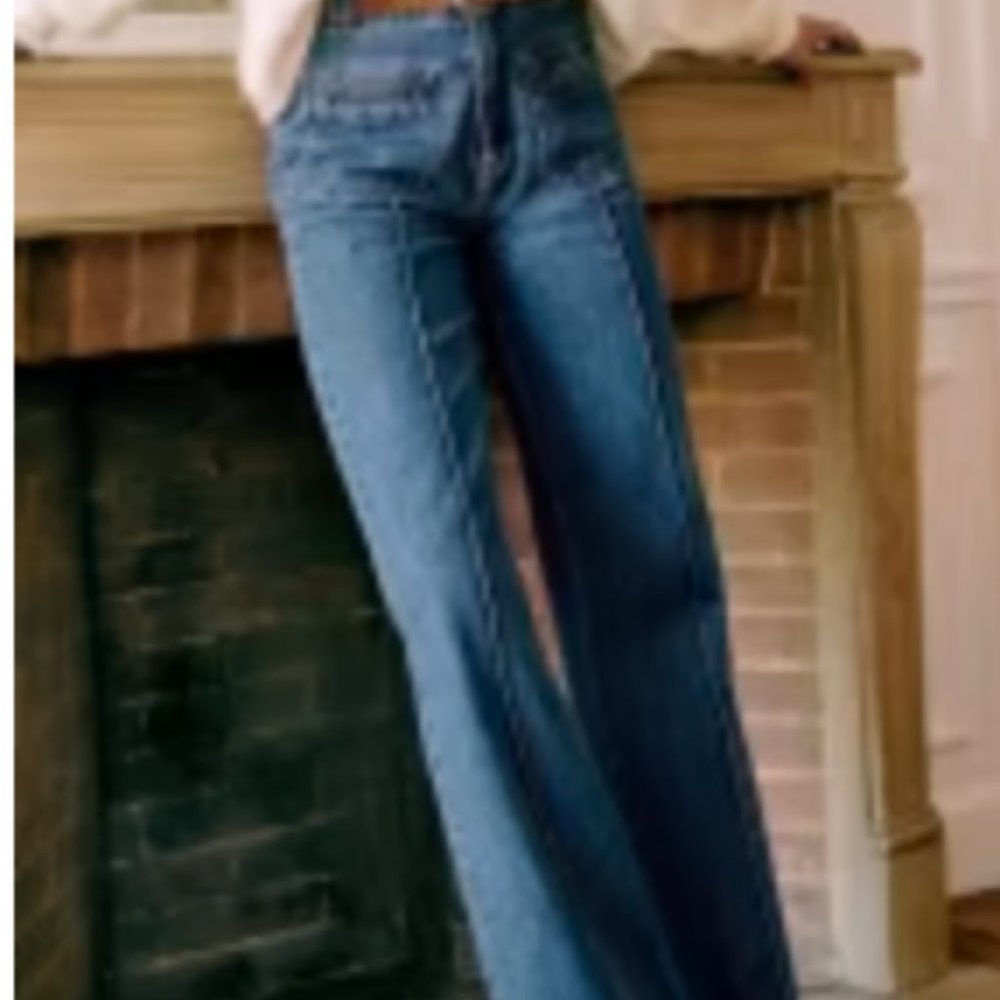 Sezane Paris Augusto Wide Leg Trouser Jeans
